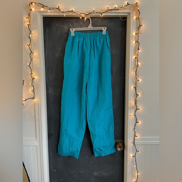 Kristen Blake Pants - Kristen Blake RetroTrack Pants, Size Medium, Aqua Blue Color